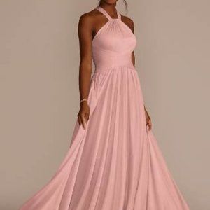 David's Bridal Bridesmaid dress size 8 Ballet pink sleeveless halter